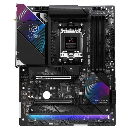 ASROCK - Asrock X870 RIPTIDE WIFI, AMD X870, AM5, ATX, 4 DDR5, HDMI, 2 USB4, Wi-Fi 7, 2.5G LAN, RGB, 3x M.2