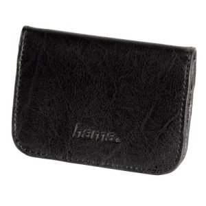 HAMA – Hama Universal Memory Card Case, Small, Faux Leather, Black, 10 x 0.5 x 7.3 cm Compartment, Max 4 Cards