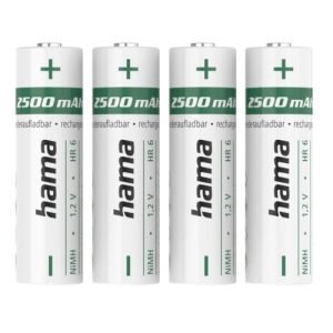 HAMA – Hama NiMH AA Mignon Rechargeable Batteries (4-Pack), 2500mAh, 1.2V