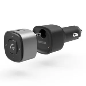 HAMA - Hama Bluetooth Hands-Free Receiver for Cars, 3.5mm Jack for AUX-In, 12V Charger, 2x USB-A