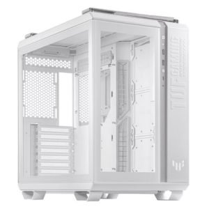 ASUS – Asus TUF Gaming GT502 Case w/ Front & Side Glass Window, ATX, Dual Chamber, Modular Design, LED Control Button, USB-C, Carry Handles, White