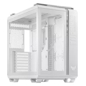 ASUS – Asus TUF Gaming GT502 Case w/ Front & Side Glass Window, ATX, Dual Chamber, Modular Design, LED Control Button, USB-C, Carry Handles, White