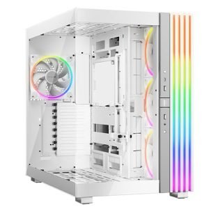 BEQUIET – Be Quiet! Light Base 900 FX ARGB Gaming Case w/ Glass Front & Side, E-ATX, Invertible, 4x ARGB Fans, 3M ARGB Strip & Controller, USB-C, Asus BTF Compatible, White