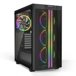 BEQUIET – Be Quiet! Pure Base 500 FX Gaming Case w/ Glass Window, ATX, 4 ARGB Fans, ARGB PWM Hub, LED Control Button, USB-C