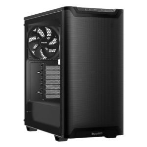 BEQUIET – Be Quiet! Pure Base 501 Airflow Window Gaming Case w/ Glass Side, ATX, Compact Design, 2 Pure Wings 3 Fans, High Airflow Front & Top, USB-C, Black