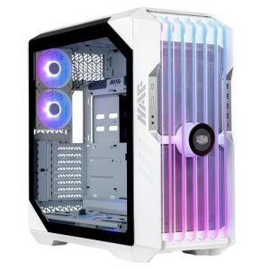 COOLER MASTER – Cooler Master HAF 700 EVO Gaming Case w/ Glass Side, E-ATX, Multi Chamber, 5x ARGB Fans, ARGB Fan Hub, Front LCD Display, USB-C, White