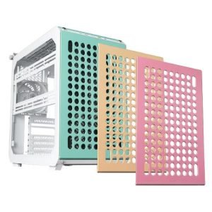 COOLER MASTER – Cooler Master Qube 500 Flatpack Macaron Edition Modular Case w/ Glass Side, E-ATX, ARGB Fan, Highly Customisable, Multi-Colour Panels