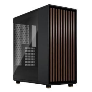 FRACTAL – Fractal Design North Charcoal Black (TG Dark) Case w/ Dark Tint Glass Window, ATX, 2 Fans, USB-C, Walnut Front