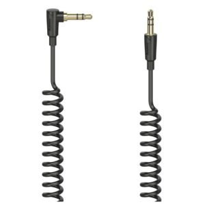 HAMA – Hama Flexi-Slim 3.5mm Jack Stereo Spiral Cable, 90° Male to Straight Male, 1.5 Metre