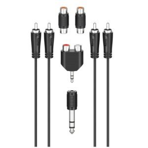 HAMA – Hama RCA Connection Kit, 2x RCA Plugs to 2x RCA Plugs, 4x Adapters, 2.5 Metre