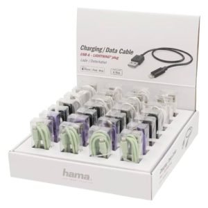 HAMA – Hama Charging/Data USB-A to Lightning Cable x28 Multipack, 480Mbps, 0.75 Metre, Various Colours, Display Case, MFI Certified