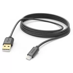 HAMA – Hama Charging/Data USB-A to Lightning Cable, 480Mbps, 3 Metre, Black, MFI Certified
