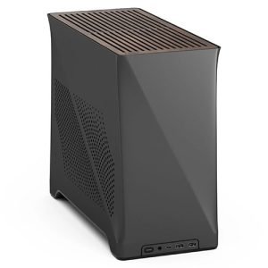 FRACTAL – Fractal Design Era 2 ITX (Charcoal Grey) Compact Case w/ Walnut Top, Mini ITX, Requires SFX/SFX-L PSU, 2 Fans, 3-Slot GPU & 280mm Radiator Support, USB-C