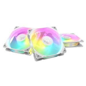 ASUS – Asus TUF Gaming TR120 ARGB Reverse Blade 12cm PWM Case Fans (3 Pack), Hydraulic  Bearing, 28mm Frame, Double-layer LED Matrix Design, 2000 RPM, White