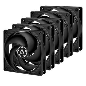 ARCTIC – Arctic P12 12cm Pressure Optimised PWM PST Case Fans w/ Cable Splitter (5 Pack), Black, Fluid Dynamic, 200-1800 RPM, Value Pack