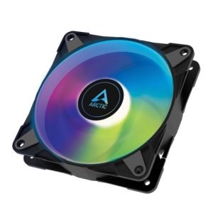 ARCTIC – Arctic 12cm P12 Pressure Optimised PWM PST ARGB Case Fan, Fluid Dynamic, 12 LEDs, 0-2000 RPM, 0dB Mode, Black