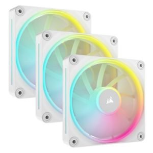 CORSAIR – Corsair iCUE LINK LX120 12cm PWM RGB Case Fans (3-Pack), 18 RGB LEDs, Magnetic Dome Bearing, 2400 RPM, iCUE LINK Hub Included, White