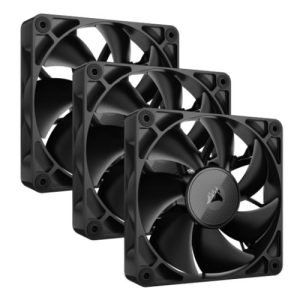 CORSAIR – Corsair iCUE LINK RX120 12cm PWM Case Fans (3 Pack), Magnetic Dome Bearing, 2100 RPM, iCUE LINK Hub Included, Black