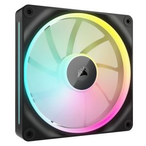 CORSAIR – Corsair iCUE LINK LX140 14cm PWM RGB Case Fan, 18 RGB LEDs, Magnetic Dome Bearing, 2000 RPM, Black, Single Fan Expansion Kit