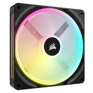 CORSAIR – Corsair iCUE LINK QX140 14cm PWM RGB Case Fan, 34 RGB LEDs, Magnetic Dome Bearing, 2000 RPM, Black, Single Fan Expansion Kit