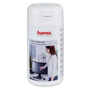 HAMA - Hama Moist Screen Cleaning Cloths, Fleece, x100 in Dispenser Tub