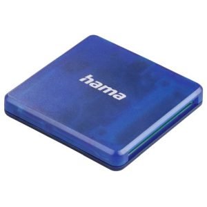 HAMA – Hama External USB 2.0 Multi-Card Reader, SD/microSD/CF, Blue, USB Powered