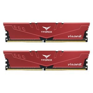 TEAM – Team T-Force Vulcan Z 16GB Kit (2 x 8GB), DDR4, 3200MHz (PC4-25600), CL16, XMP 2.0, DIMM Memory, Red