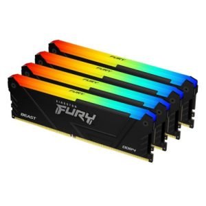 KINGSTON – Kingston Fury Beast RGB 32GB Kit (4 x 8GB), DDR4, 3200MHz (PC4-25600), CL16, XMP, DIMM Memory