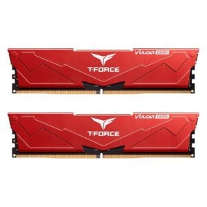 TEAM – Team T-Force Vulcan 32GB Kit (2 x 16GB), DDR5, 5600MHz (PC5-44800), CL38, ECC, AMD EXPO & Intel XMP 3.0, PMIC, DIMM Memory, Red