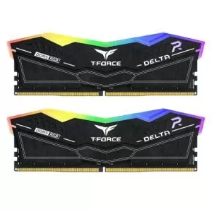 TEAM - Team T-Force Delta RGB 32GB Kit (2 x 16GB), DDR5, 8000MHz (PC5-6400), CL38, ECC, XMP 3.0, PMIC, DIMM Memory, Black