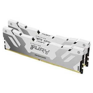 KINGSTON – Kingston Fury Renegade 64GB Kit (2 x 32GB), DDR5, 6400MHz, CL32, 1.4V, ECC, XMP 3.0, PMIC, DIMM Memory, White/Silver