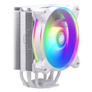 COOLER MASTER – Cooler Master Hyper 212 Halo ARGB Heatsink & Fan, Intel/AMD, 4 Heat Pipes, Rifle Bearing Fan, Compact 154mm Height, White