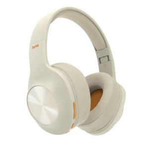 HAMA – Hama (Spirit Calypso) Bluetooth Headset w/ Mic, Bass Boost, Foldable, Passive Noise Suppression, Up to 38hrs Battery, Beige