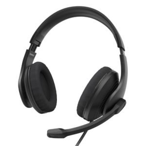 HAMA – Hama (HS-USB300 V2) Lightweight Office Headset with Boom Mic, USB-A, Breathable Mesh, In-line Controls