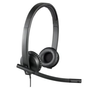 LOGITECH – Logitech H570E Stereo Headset with Boom Mic, USB, In-Line Controls, Noise & Echo Cancellation, Leatherette Ear Pads