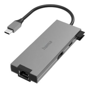 HAMA – Hama 3-Port USB-C 3.2 Gen1 Hub w/ HDMI & LAN – 2x USB-A, 1x USB-C, 1x HDMI, 1x GB LAN, USB Powered