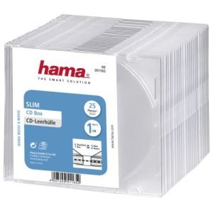 HAMA – Hama CD/DVD/Blu-Ray Slim Jewel Cases x25, Transparent