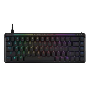 ASUS – Asus ROG FALCHION ACE HFX Compact 65% Analog RGB Gaming Keyboard, Wired (Dual USB-C), ROG HFX Magnetic Switches, Rapid Trigger, Touch Panel