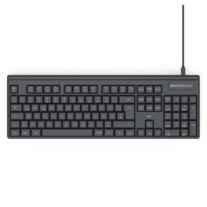 HAMA – Hama CK-100 Wired USB Multimedia Keyboard, AI Assistant, Quiet Keys, Detachable Cable, Black