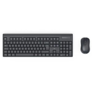 HAMA – Hama WKM-100 Wireless Keyboard and Mouse Desktop Kit, Multimedia, Ambidextrous 1200 DPI Mouse, Black