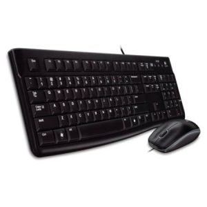 LOGITECH – Logitech MK120 Wired Keyboard and Mouse Desktop Kit, USB, Low Profile