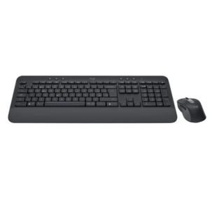 LOGITECH – Logitech Signature MK650 Wireless Keyboard and Mouse Kit, SilentTouch, Palm Rest, 4000 DPI Mouse, Graphite