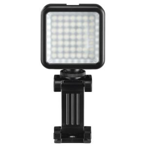 HAMA – Hama 49 BD Portable LED Spotlight, Phone Holder, 6.4mm Tripod Thread, Flash Shoe Foot