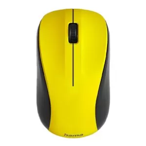 Hama MW-300 V2 Wireless Optical Mouse, 3 Buttons, Quiet, Ambidextrous, Yellow/Black