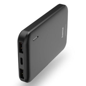 HAMA – Hama Pocket 5 5000mAh Fast Charge Powerbank, 2x USB-A, LED Capacity Indicator, Grey