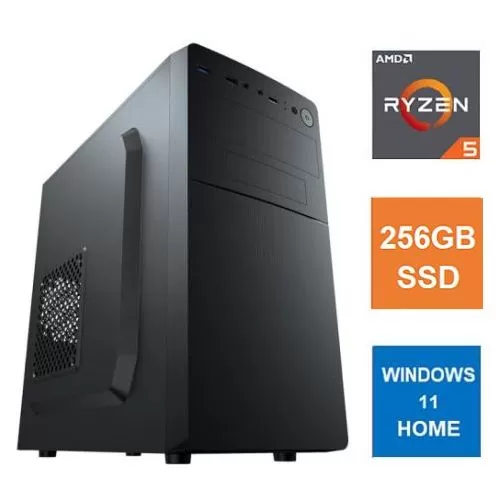 SPIRE PC - Spire MATX Tower PC, Vida Business Case, Ryzen 5 5600G, 8GB 3200MHz, 256GB SSD, Corsair 550W, No Optical, KB & Mouse, Windows 11 Home