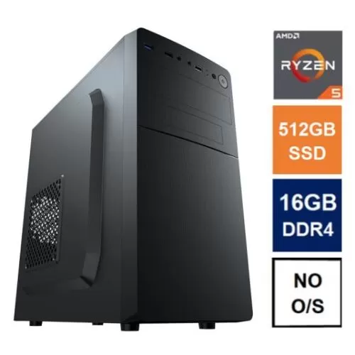 SPIRE PC - Spire MATX Tower PC, Vida Business Case, Ryzen 5 5600G, 16GB 3200MHz, 512GB SSD, Corsair 550W, No Optical, KB & Mouse, No Operating System