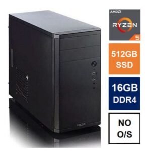 SPIRE PC – Spire MATX Tower PC, Fractal Core 1100 Case, Ryzen 5 5600G, 16GB 3200MHz, 512GB SSD, Cooler Master 550W, No Optical, KB & Mouse, No Operating System