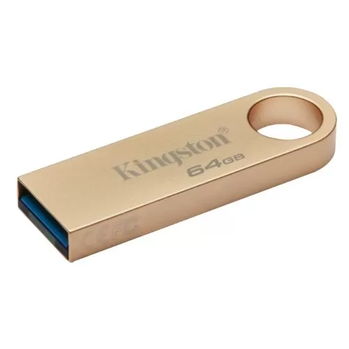 KINGSTON - Kingston 64GB DataTraveler SE9 G3 Memory Pen, USB 3.2 Gen1 Type-A, Metal Gold Casing