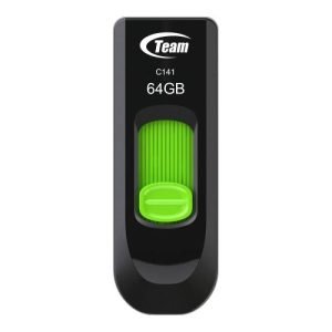 TEAM – Team 64GB C141 Green USB 2.0 Memory Pen, Retractable Design, Ultra-thin 9.5mm